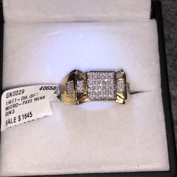 10k solid gold real diamond men ring not plated not CZ free appraisal unbeatable - Picture 7 of 8